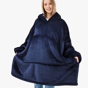 Oversized Blanket Sweatshirt, Super Soft Warm Cozy Wearable Sherpa Hoodie